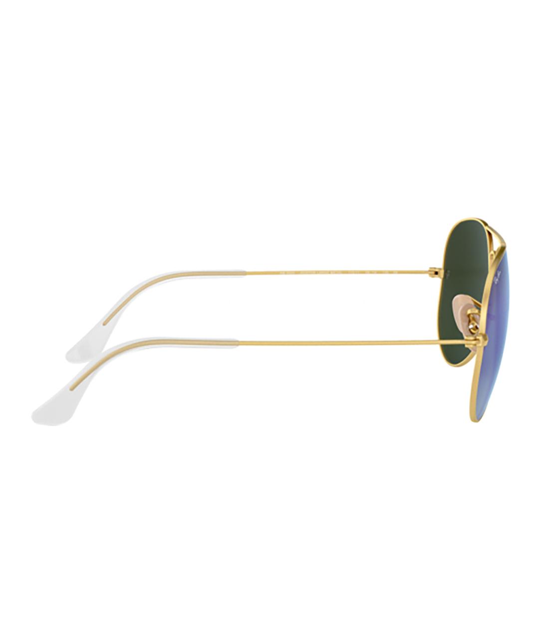 RAY BAN Золотые металлические солнцезащитные очки, фото 3