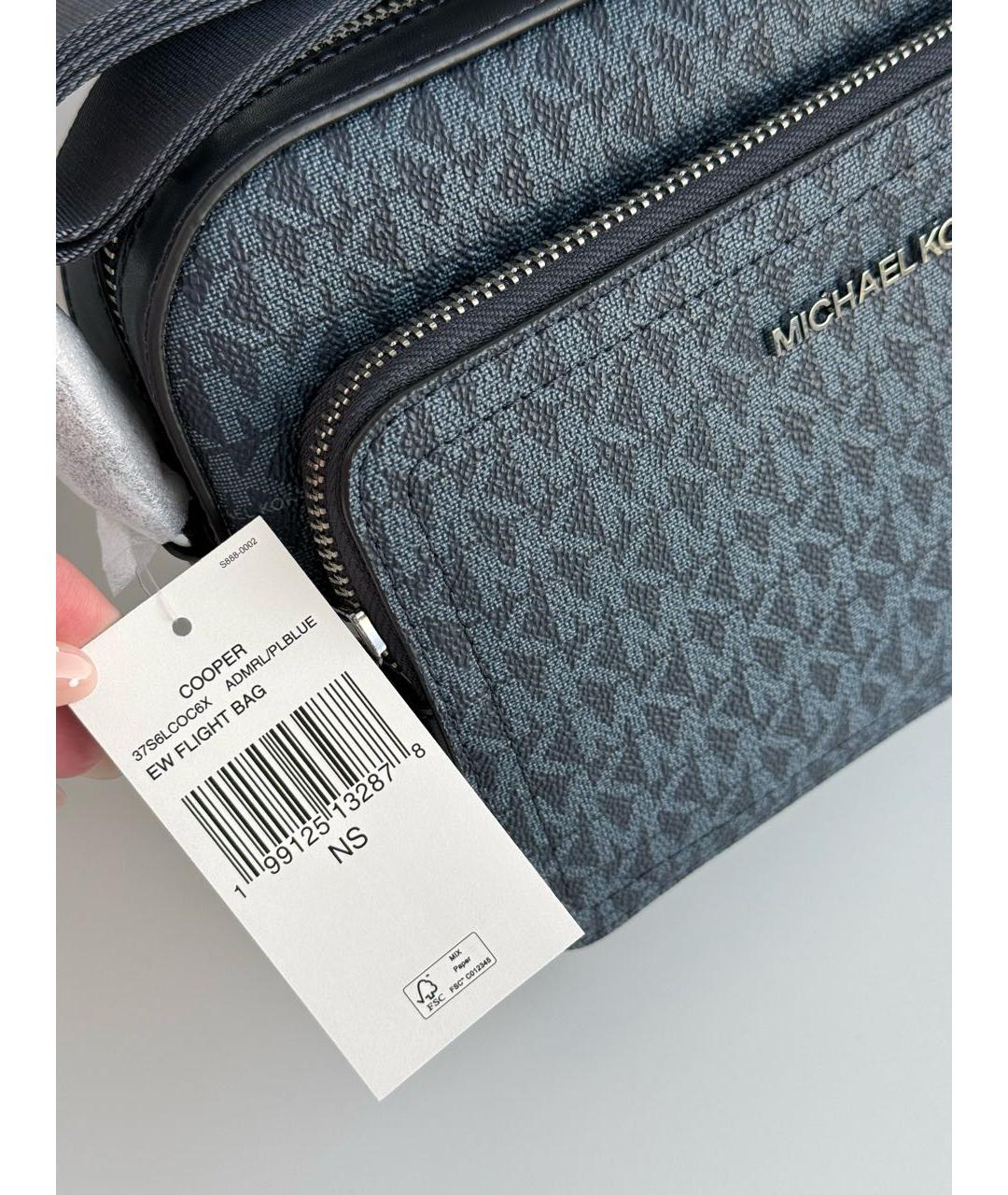MICHAEL KORS Темно-синяя сумка на плечо из канвы, фото 8