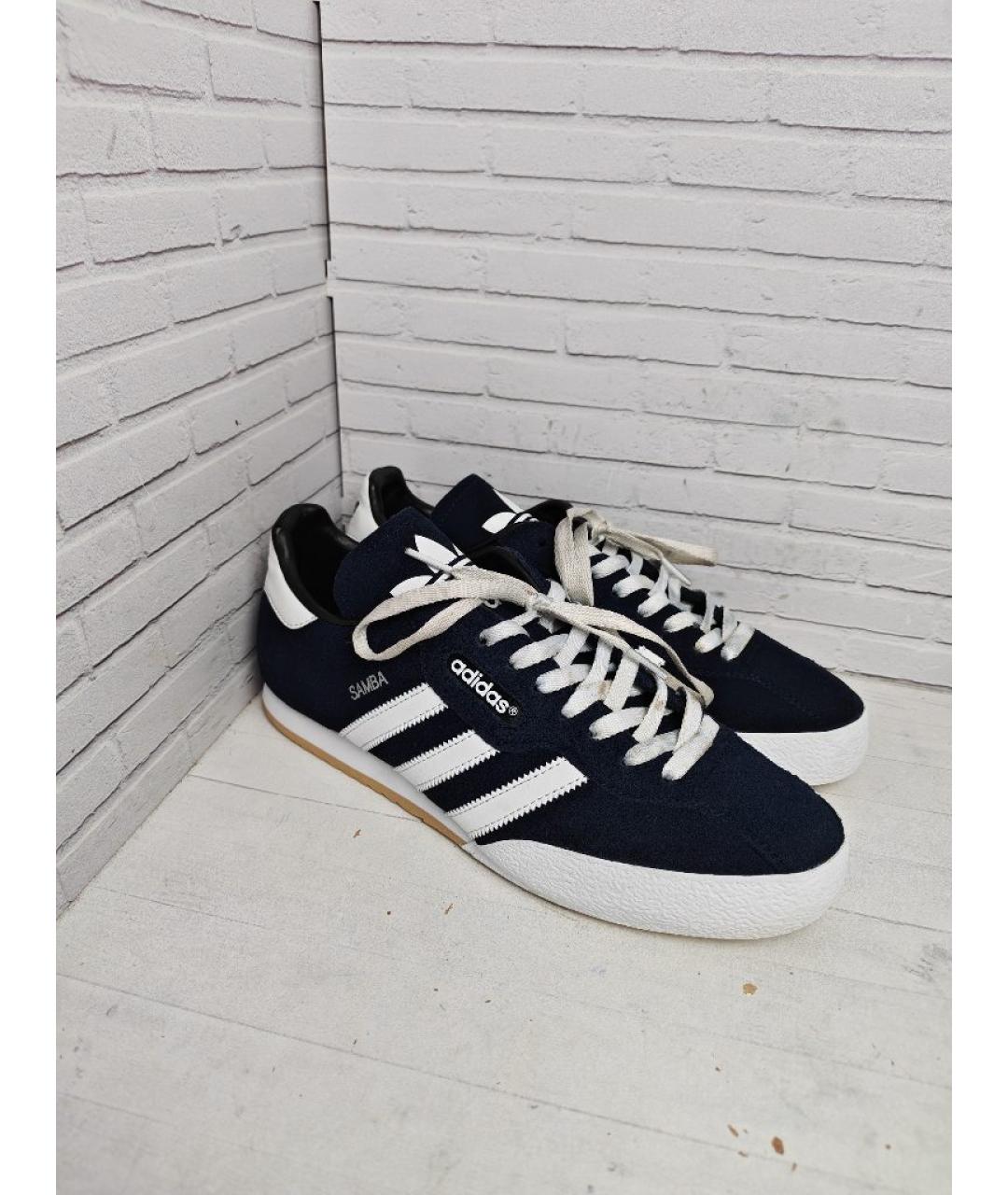ADIDAS Темно-синие замшевые низкие кроссовки / кеды, фото 3