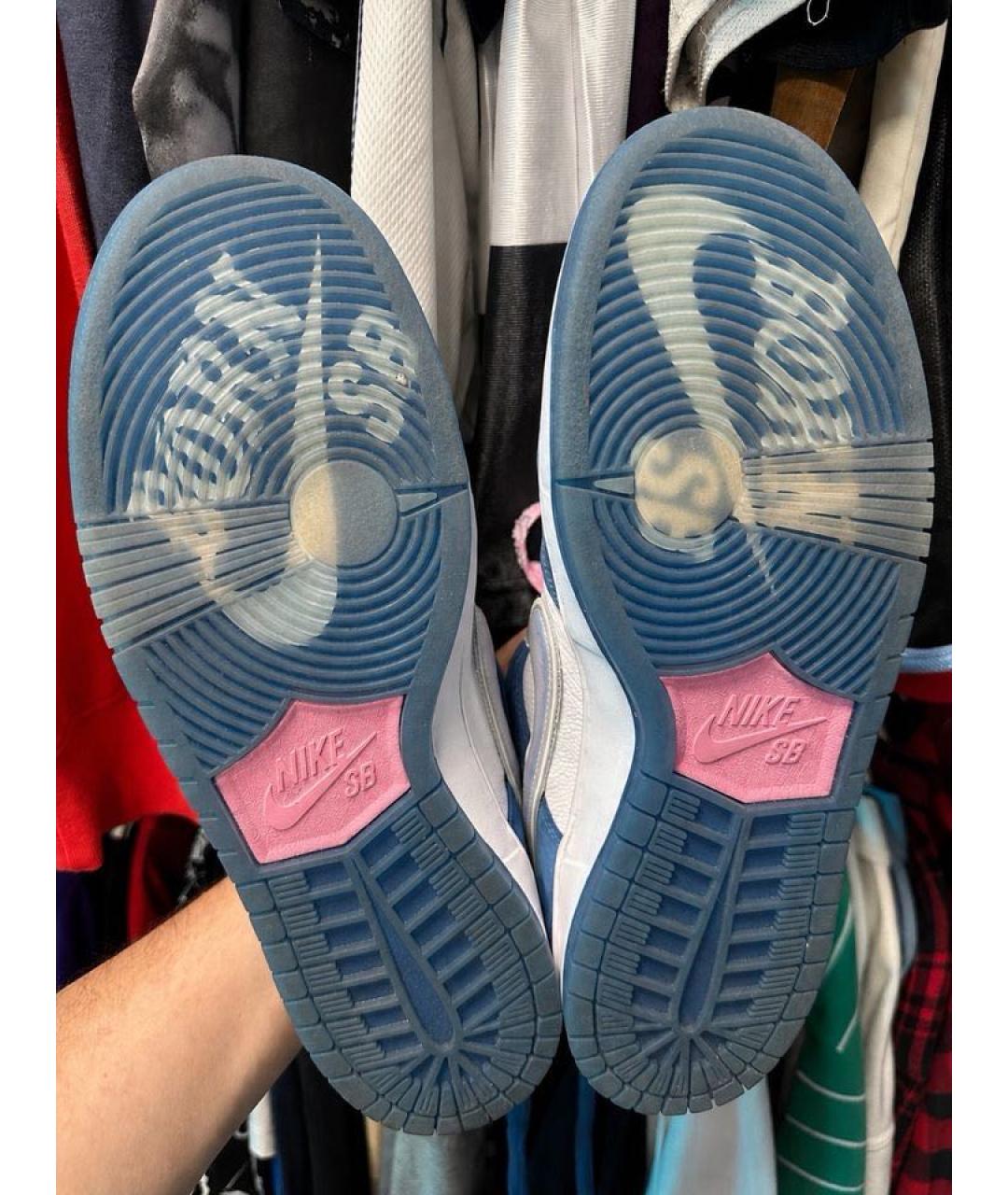 NIKE Синие замшевые низкие кроссовки / кеды, фото 3