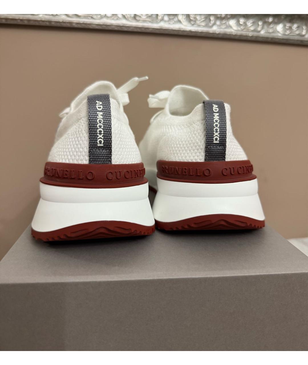 BRUNELLO CUCINELLI Белые текстильные высокие кроссовки / кеды, фото 3