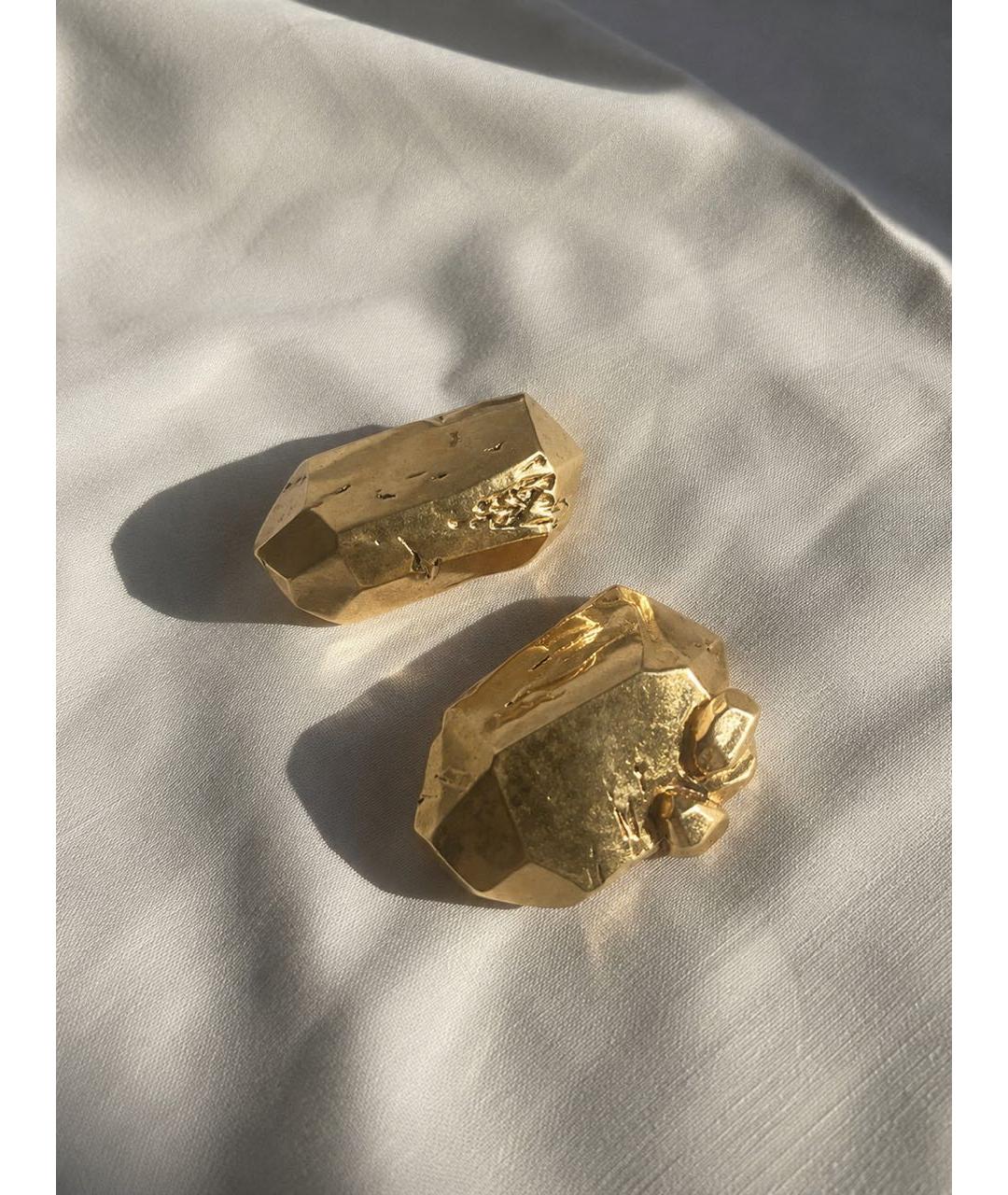 SAINT LAURENT Золотые латунные серьги, фото 6