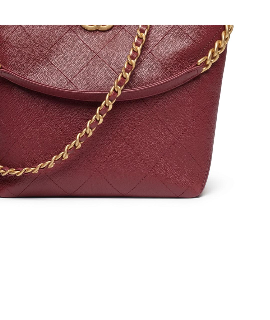 CHANEL Бордовая кожаная сумка через плечо, фото 3