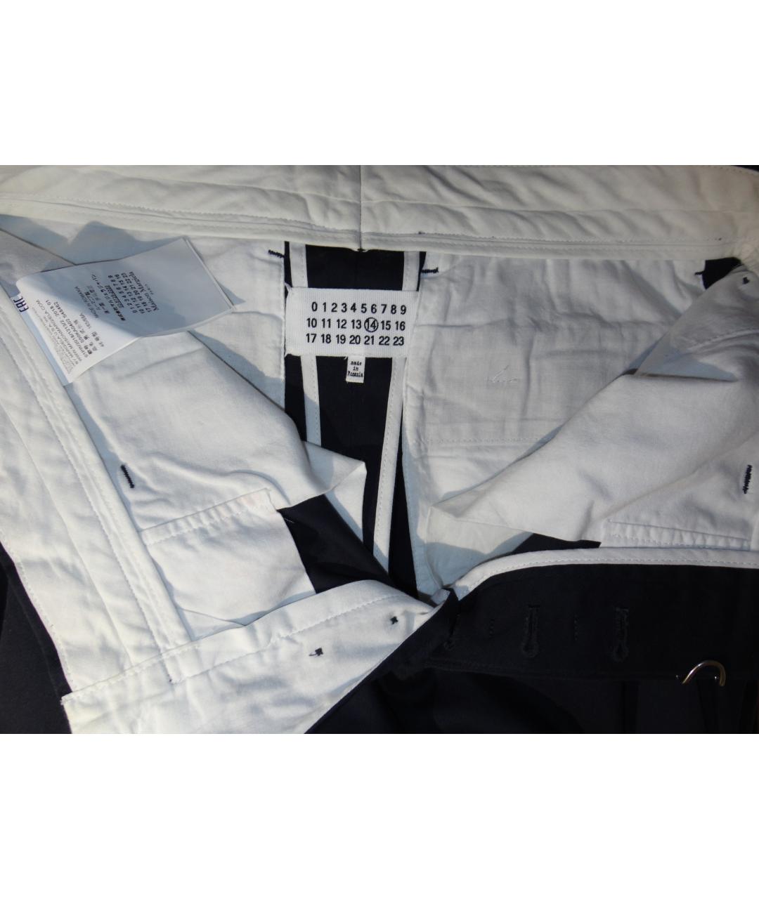 MAISON MARGIELA Темно-синие хлопко-эластановые брюки чинос, фото 3