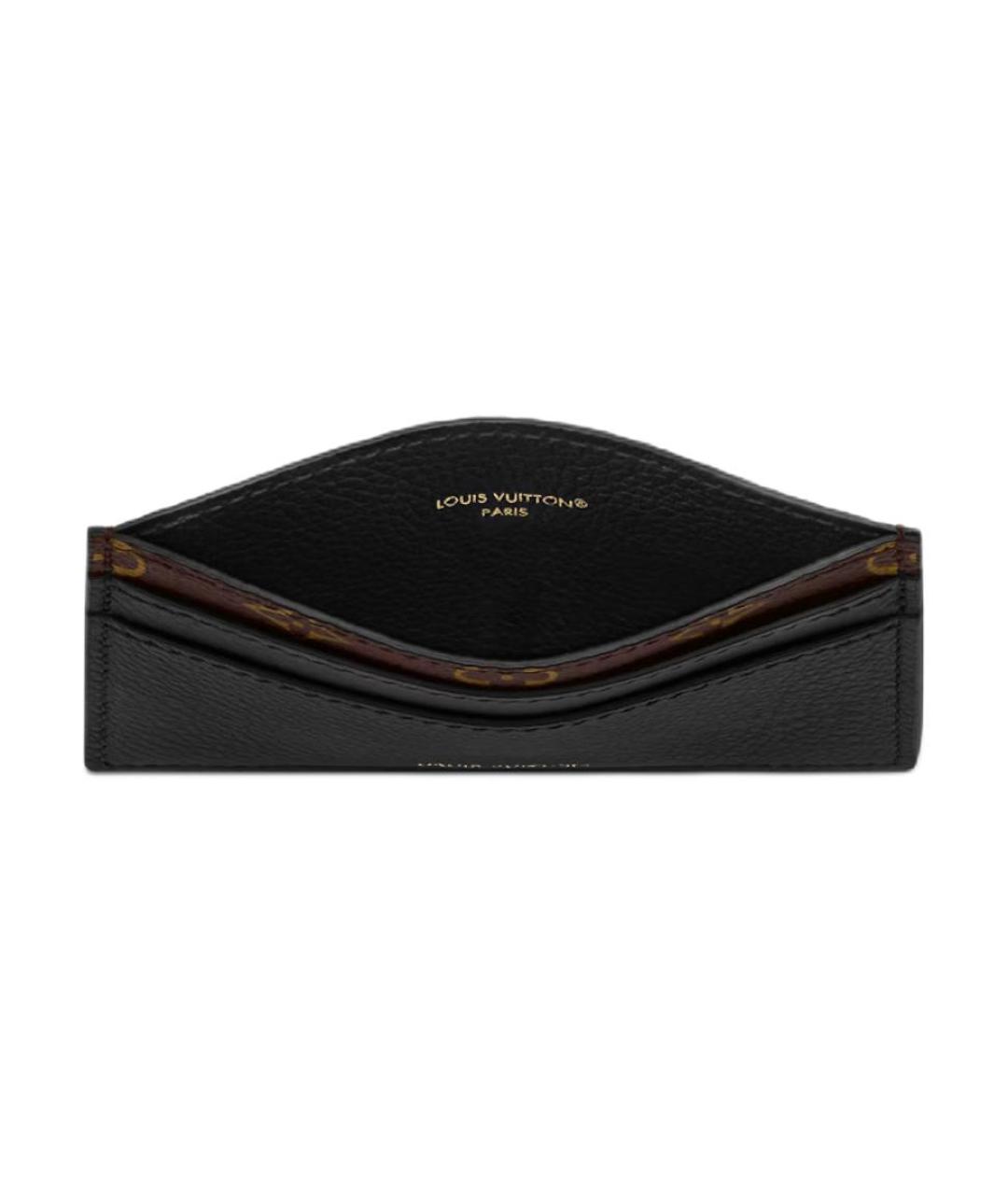 LOUIS VUITTON Черный кожаный кардхолдер, фото 4
