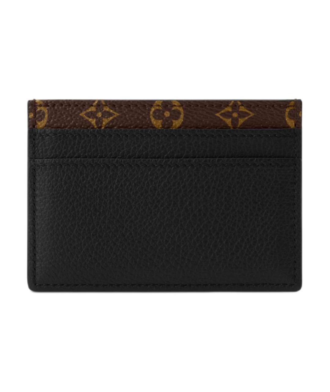 LOUIS VUITTON Черный кожаный кардхолдер, фото 3