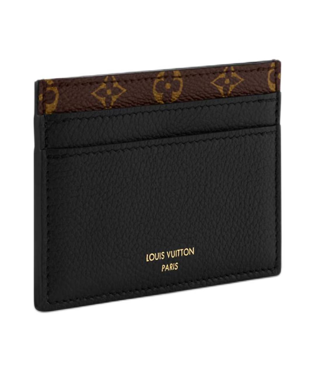 LOUIS VUITTON Черный кожаный кардхолдер, фото 2