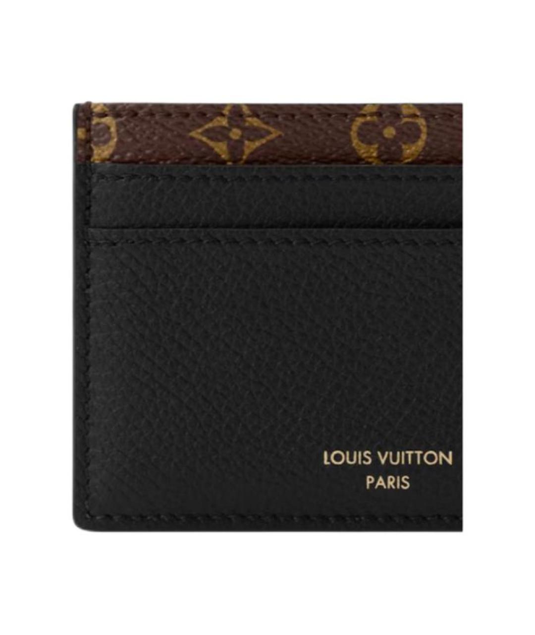 LOUIS VUITTON Черный кожаный кардхолдер, фото 5