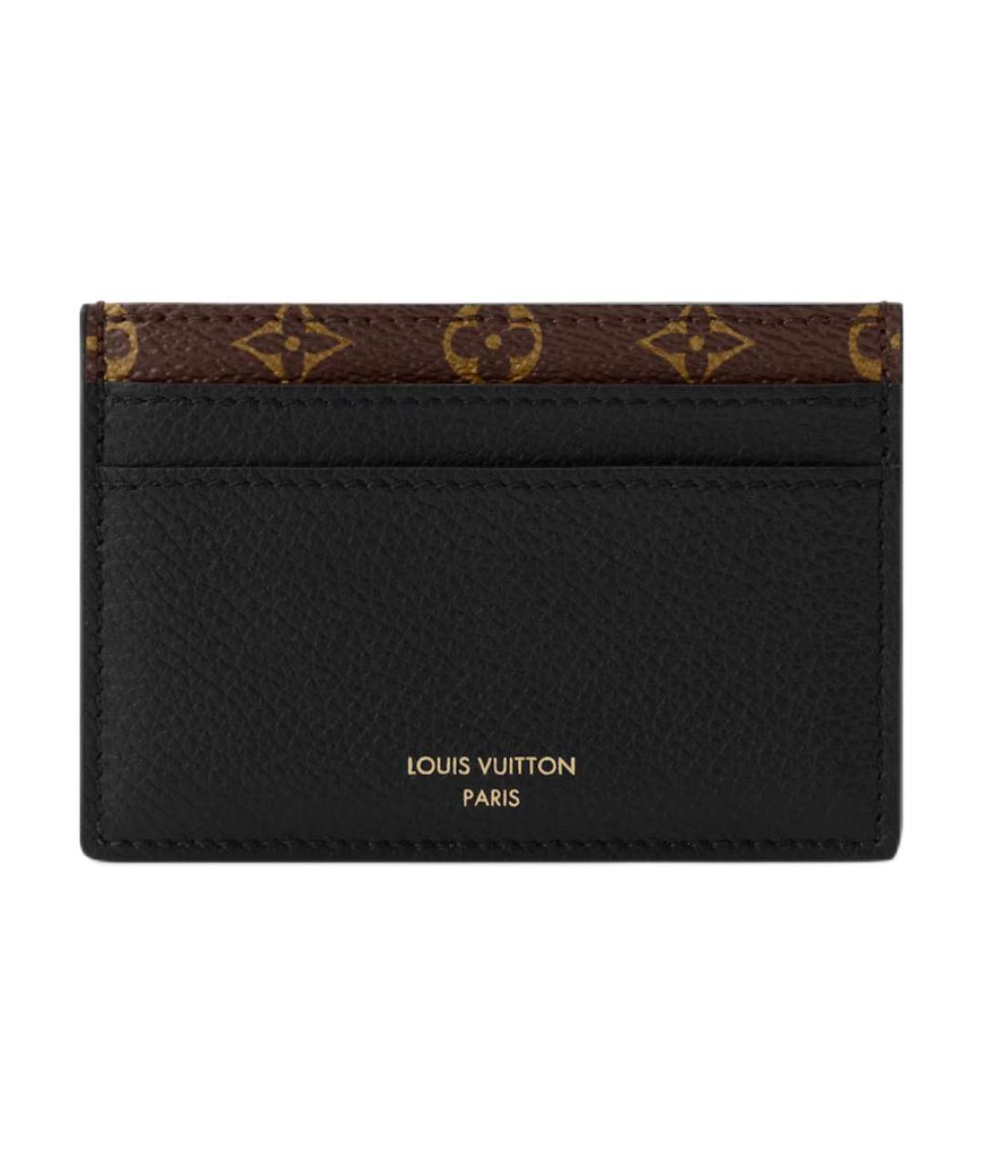 LOUIS VUITTON Черный кожаный кардхолдер, фото 1