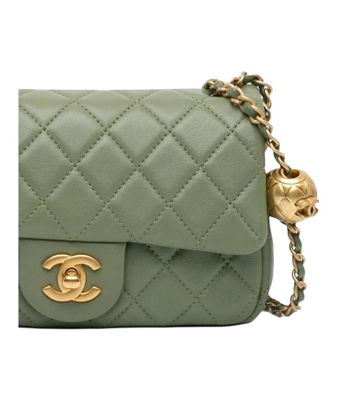 CHANEL Зеленая кожаная сумка через плечо, фото 3