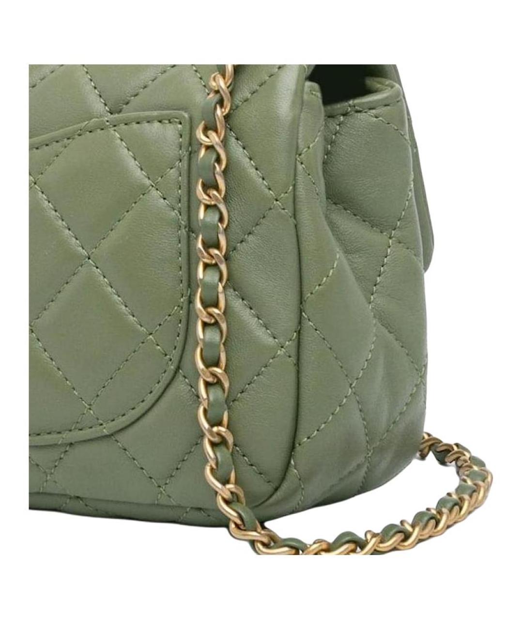 CHANEL Зеленая кожаная сумка через плечо, фото 4