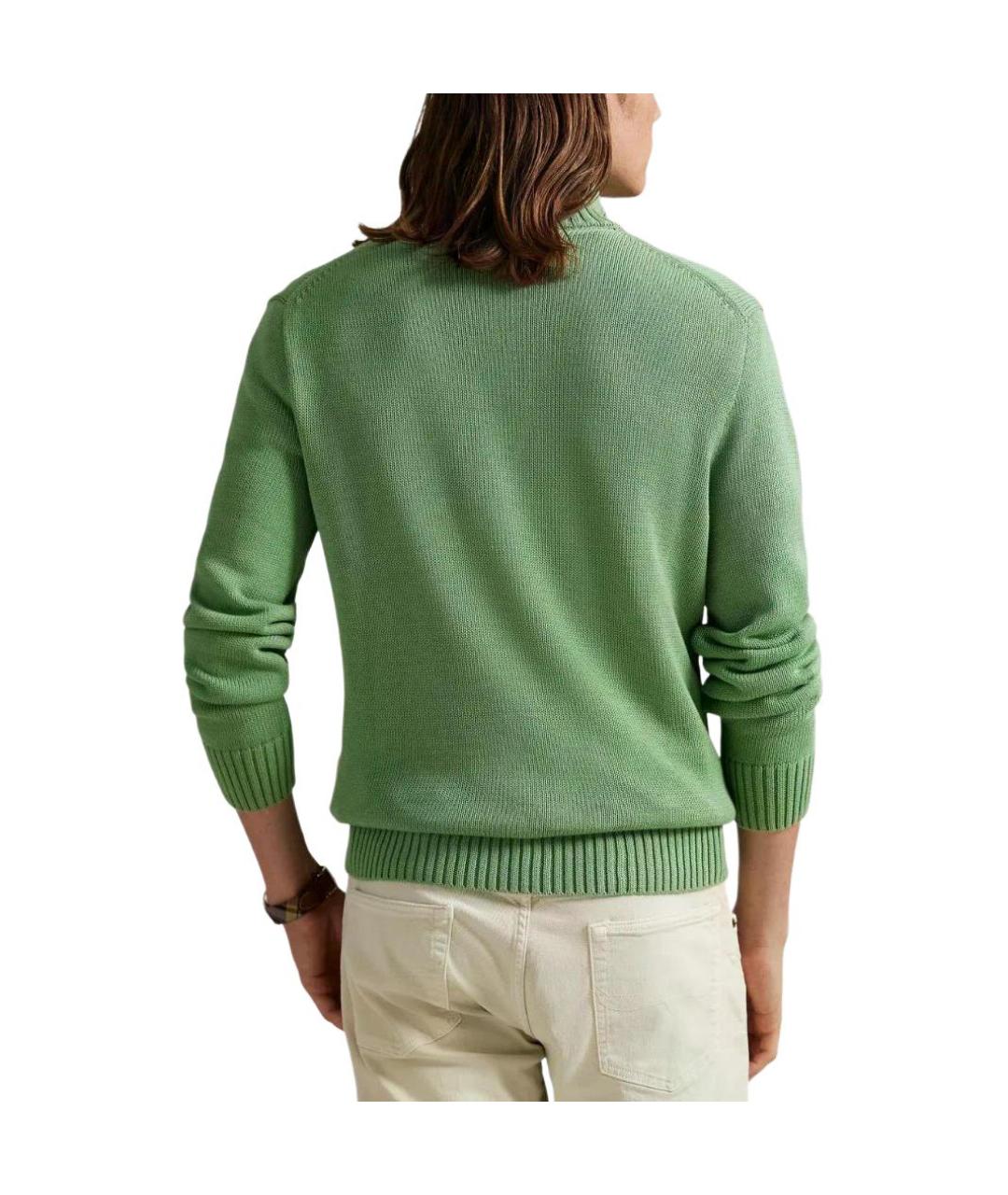 POLO RALPH LAUREN Салатовый хлопковый джемпер / свитер, фото 4
