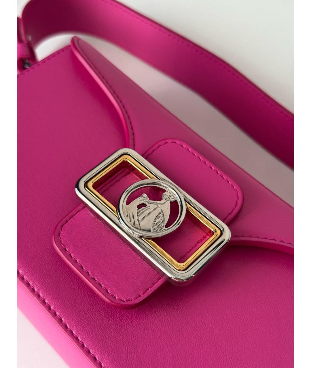 LANVIN Фуксия кожаная сумка через плечо, фото 8