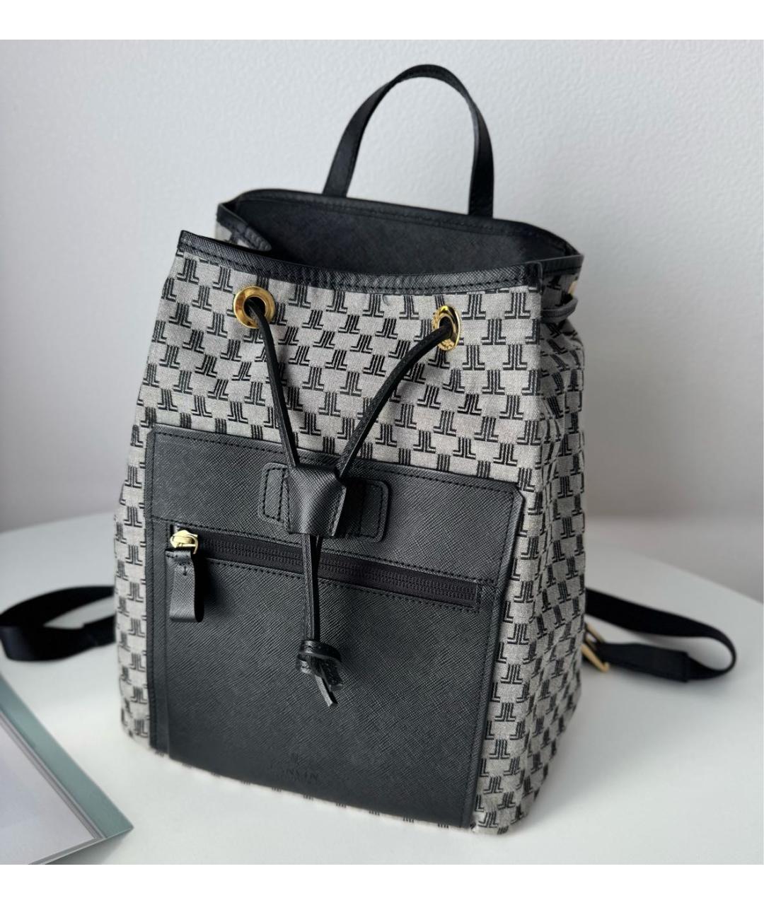 LANVIN Черный рюкзак из канвы, фото 5