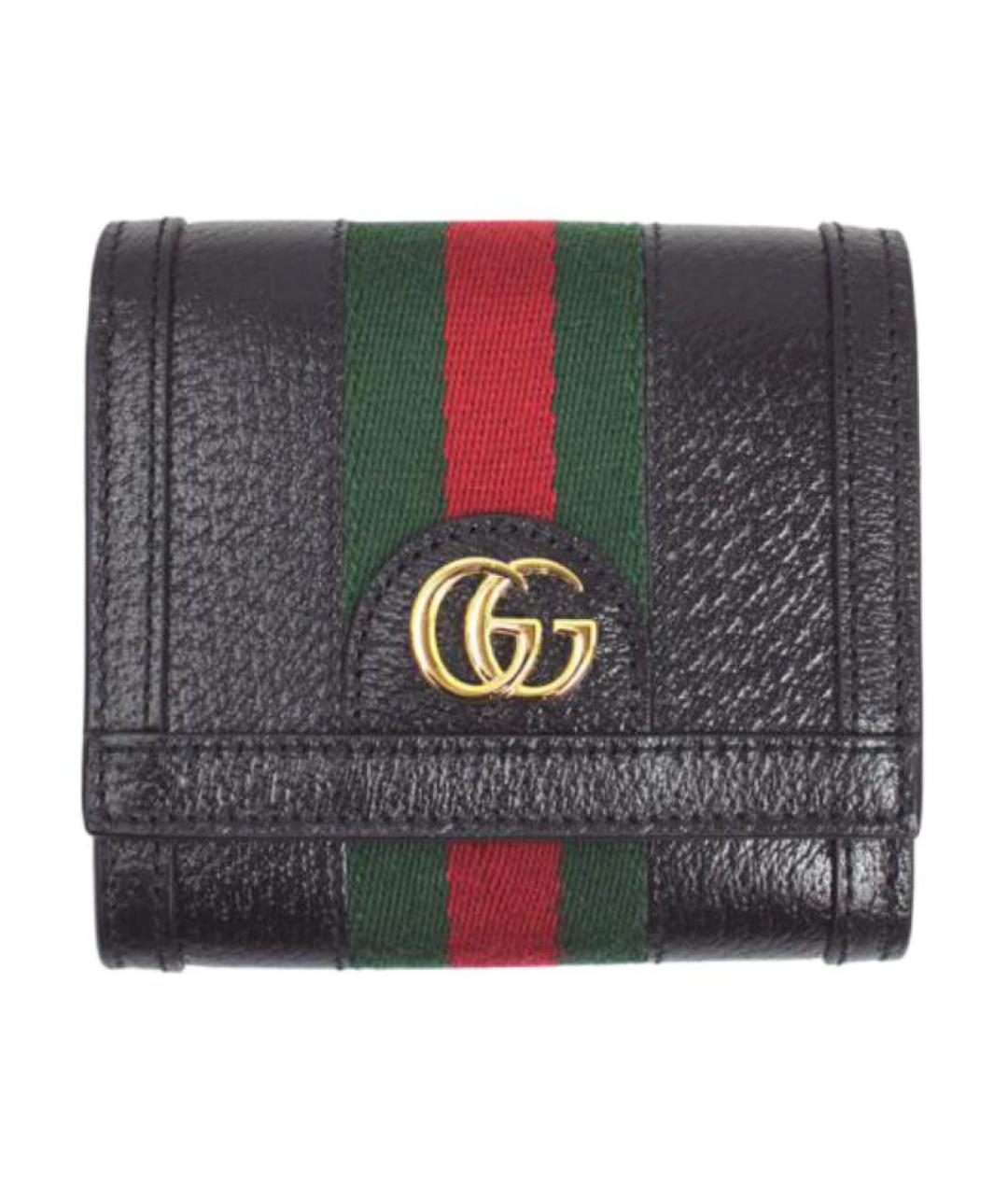 GUCCI Черный кожаный кошелек, фото 1