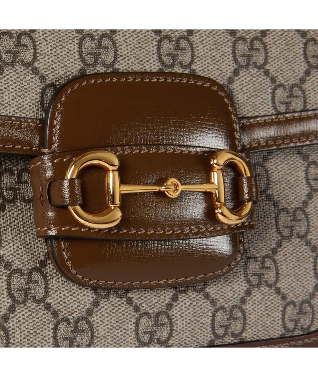 GUCCI Бежевая сумка через плечо из канвы, фото 5