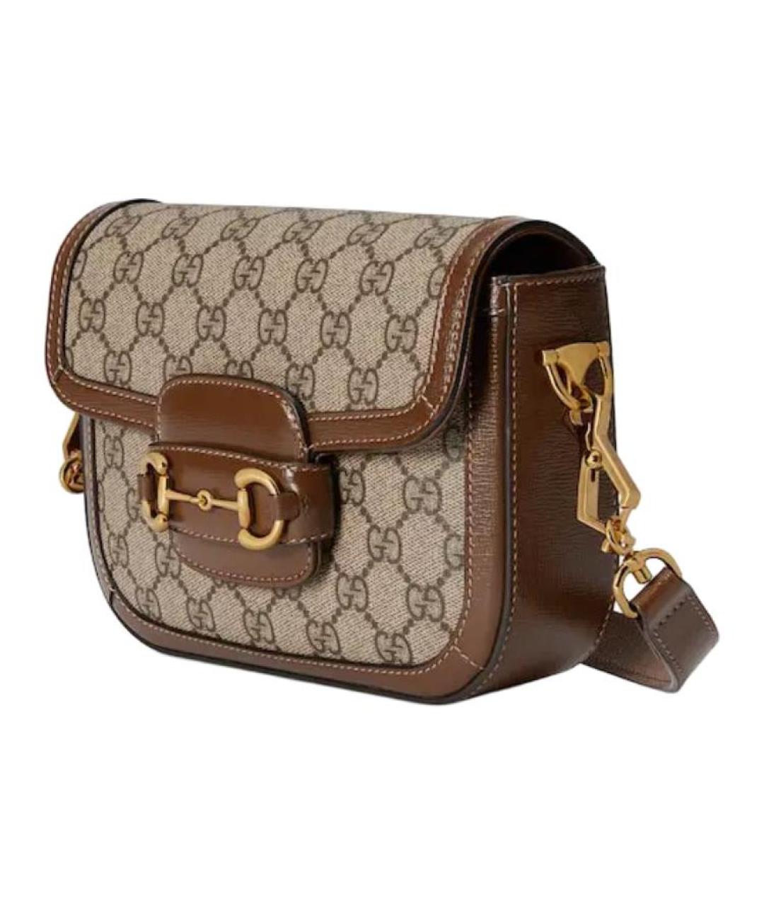 GUCCI Бежевая сумка через плечо из канвы, фото 3