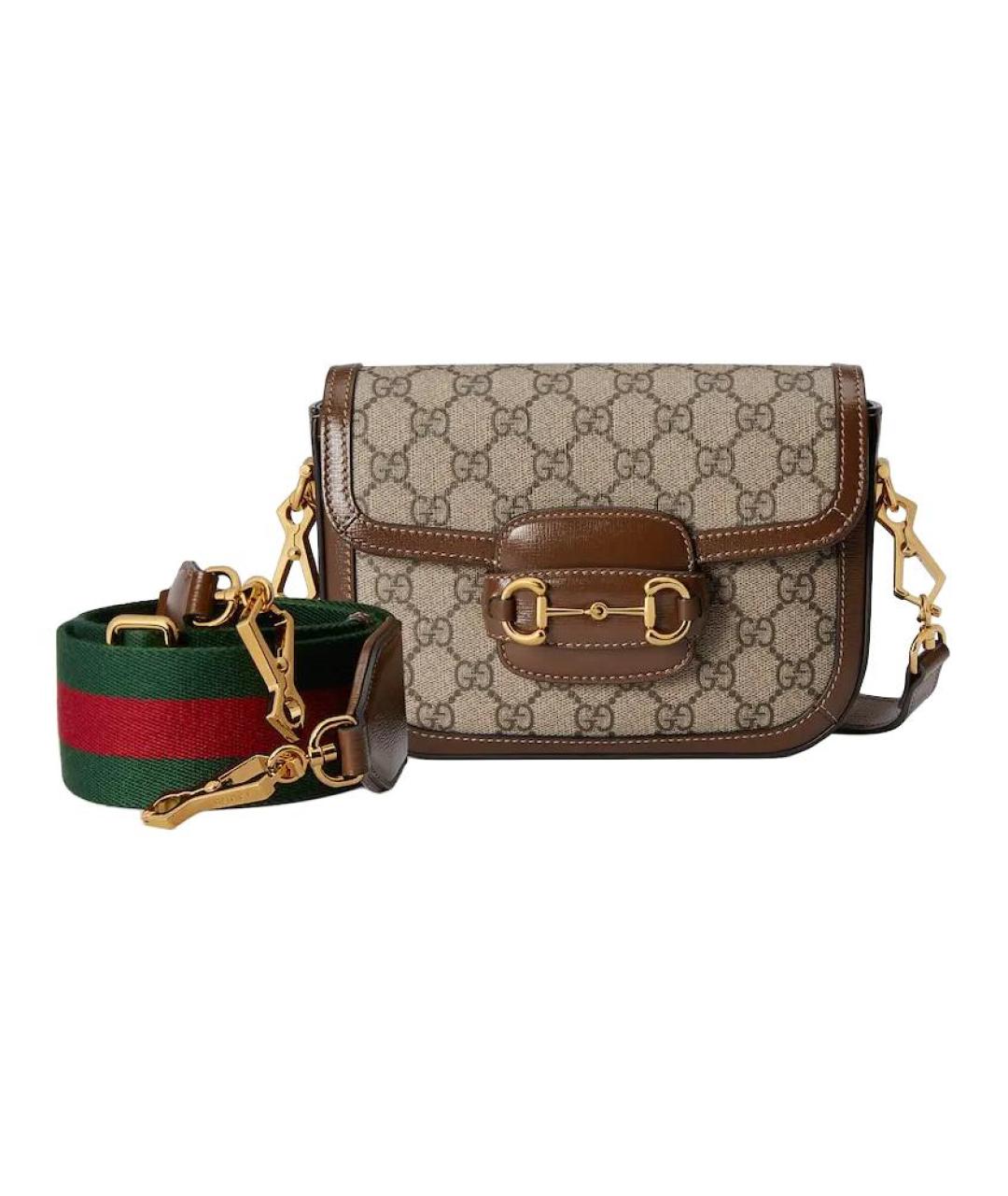 GUCCI Бежевая сумка через плечо из канвы, фото 2