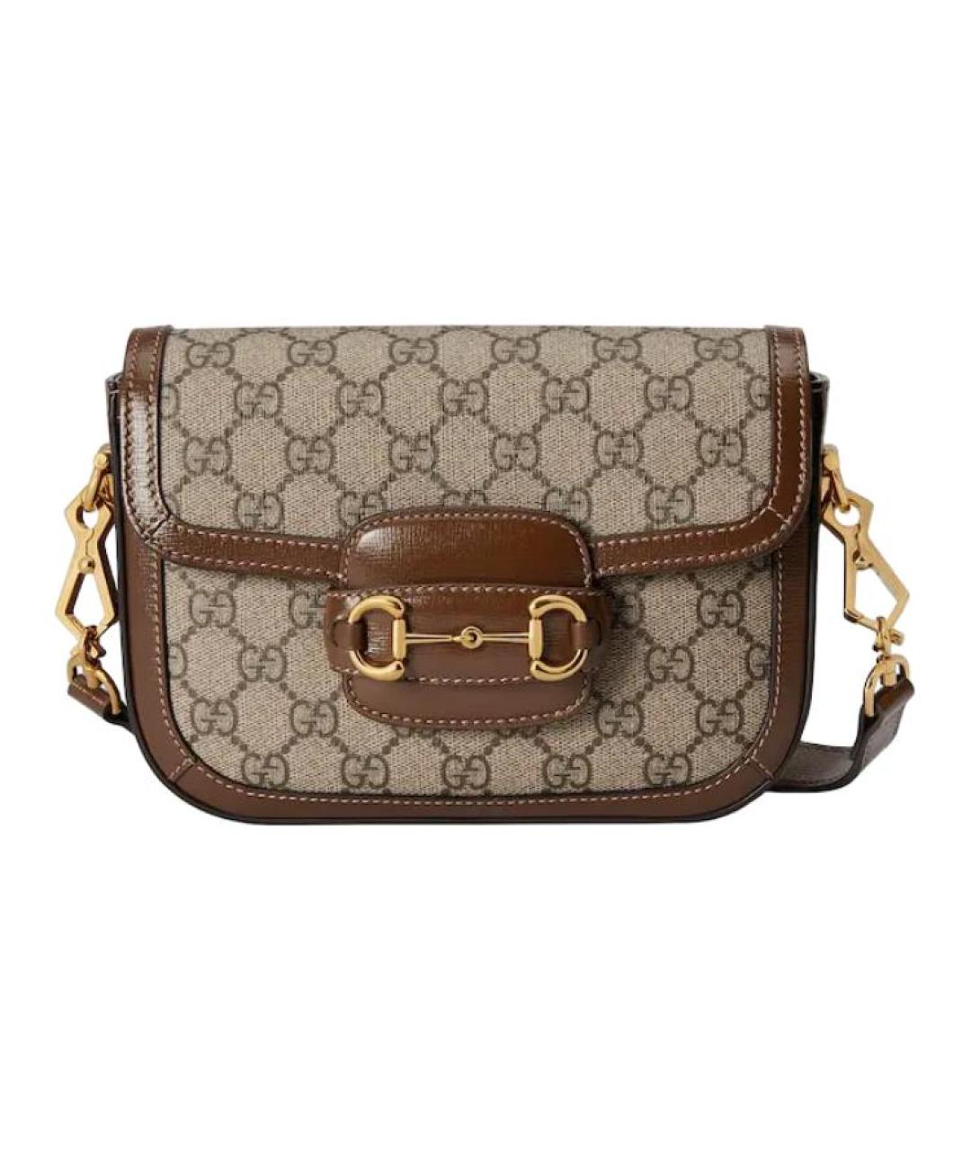 GUCCI Бежевая сумка через плечо из канвы, фото 1
