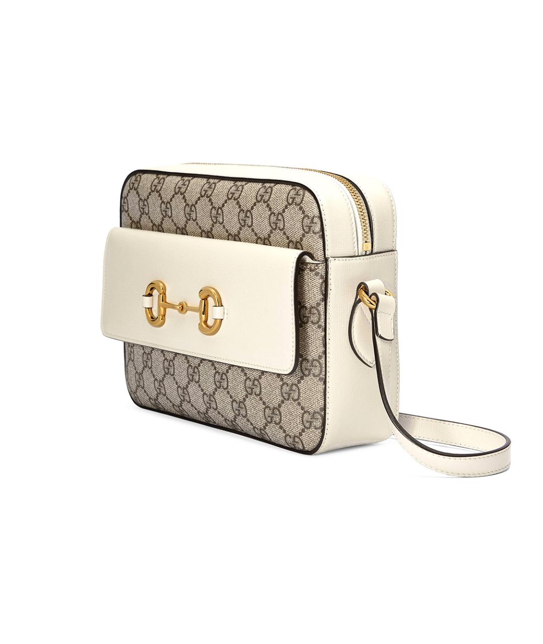 GUCCI Бежевая сумка через плечо из канвы, фото 3