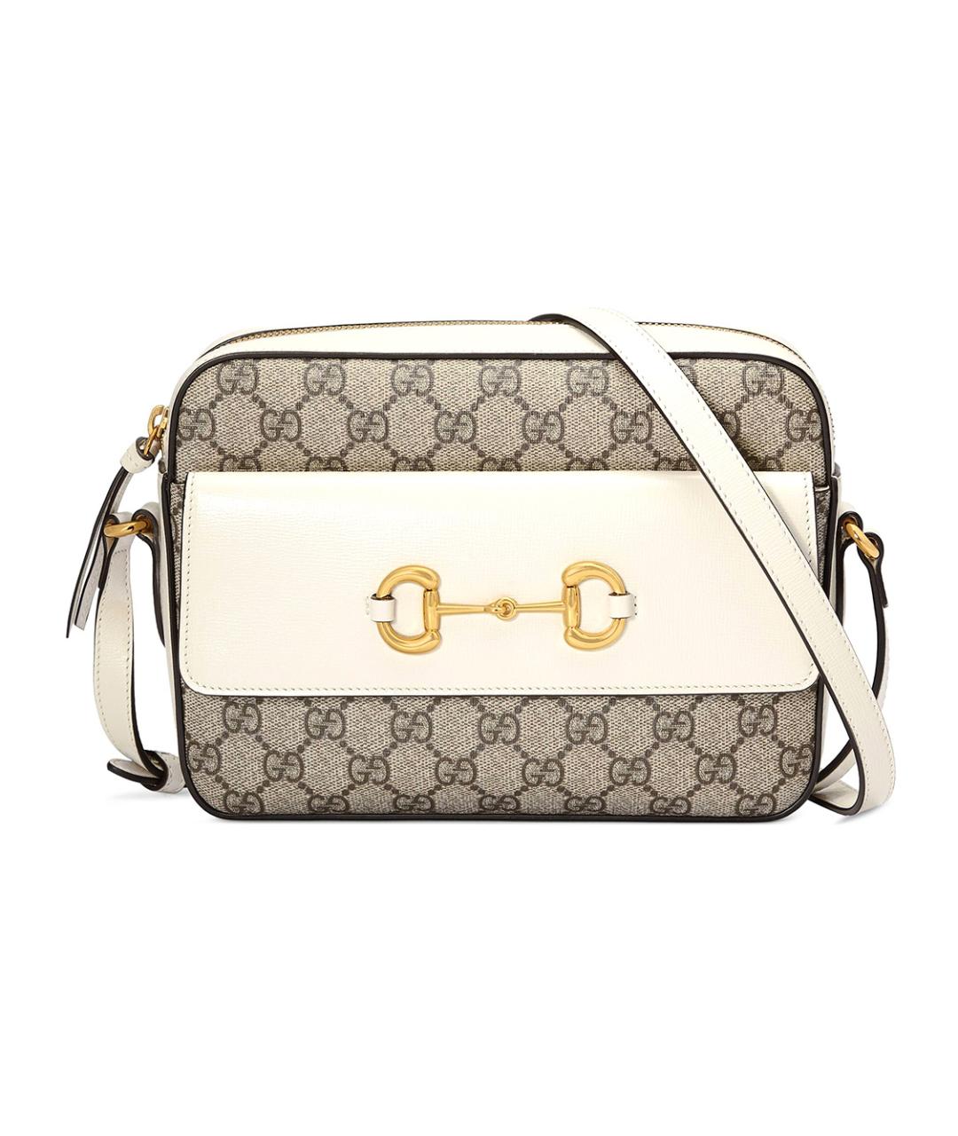 GUCCI Бежевая сумка через плечо из канвы, фото 1