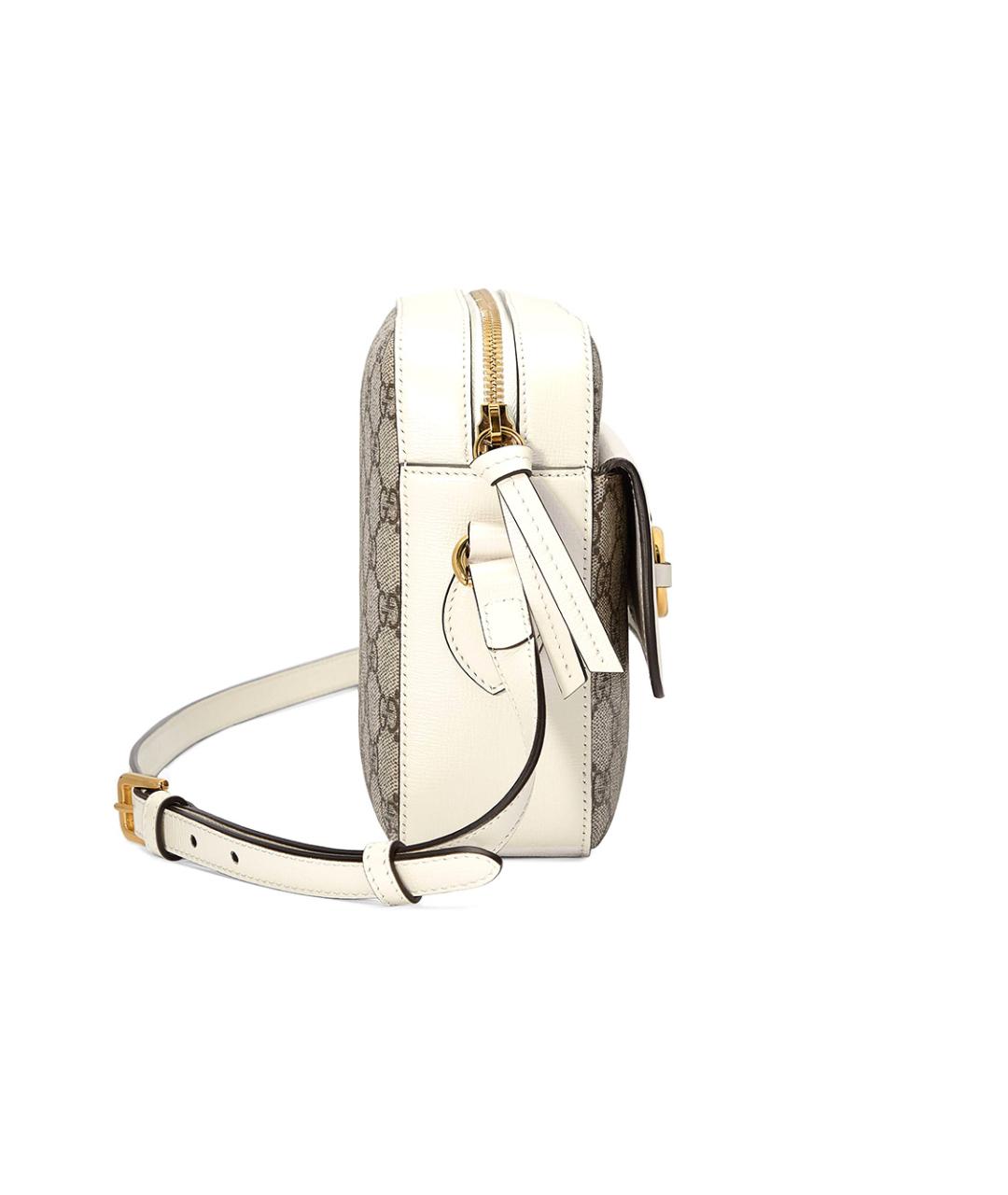 GUCCI Бежевая сумка через плечо из канвы, фото 2