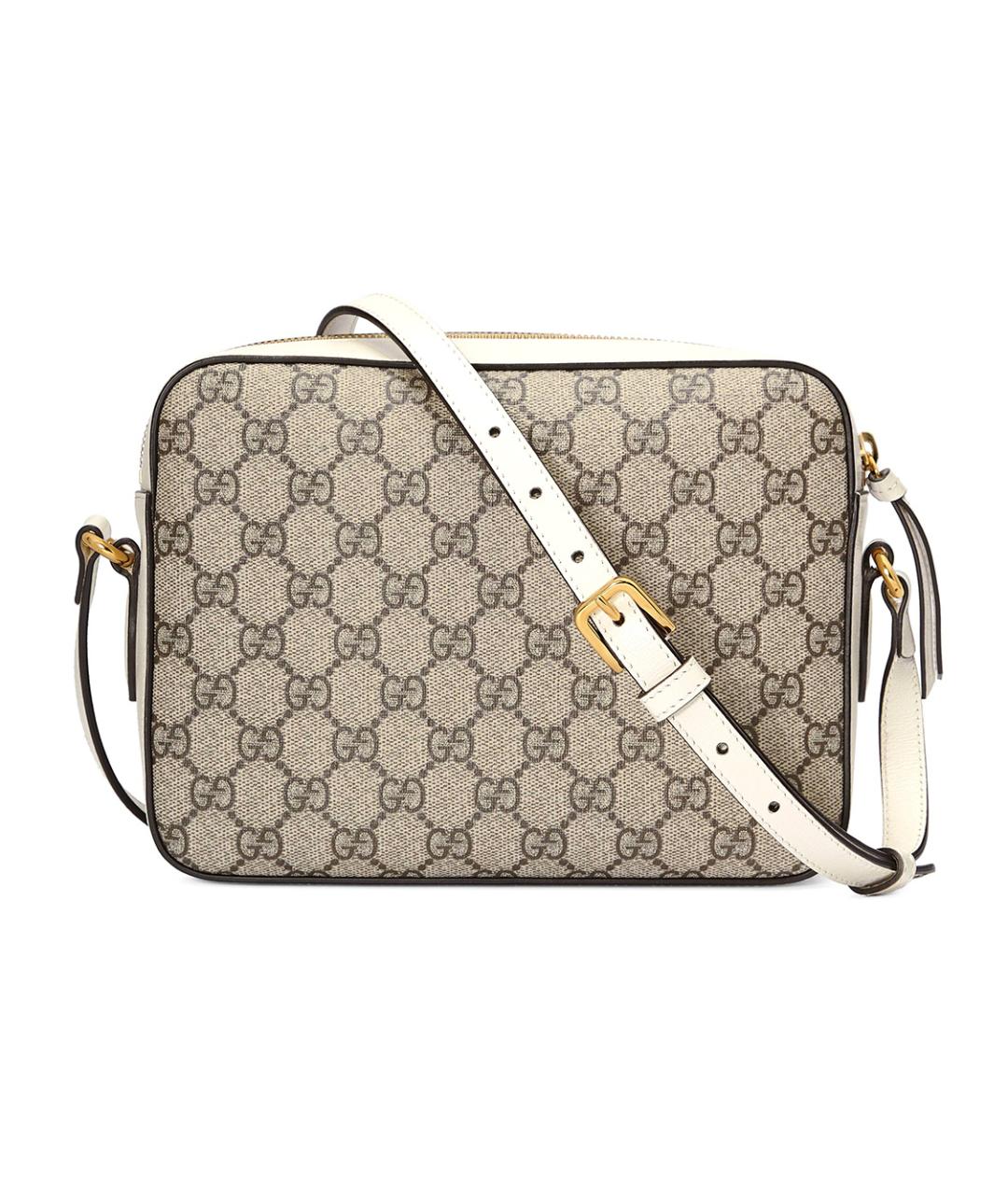 GUCCI Бежевая сумка через плечо из канвы, фото 4