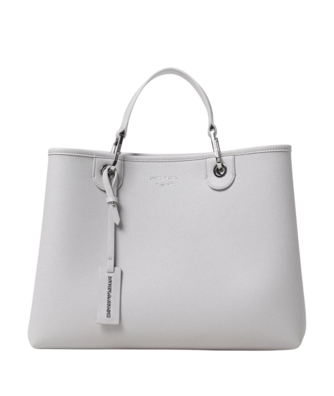 EMPORIO ARMANI Серая сумка тоут из искусственной кожи, фото 1