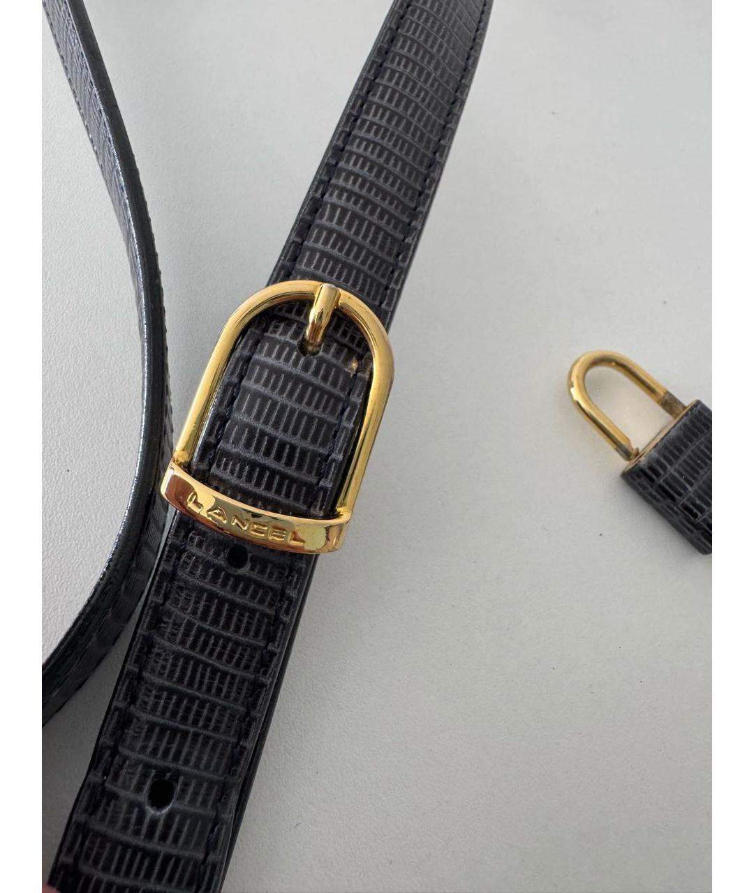 LANCEL Антрацитовая кожаная сумка через плечо, фото 5