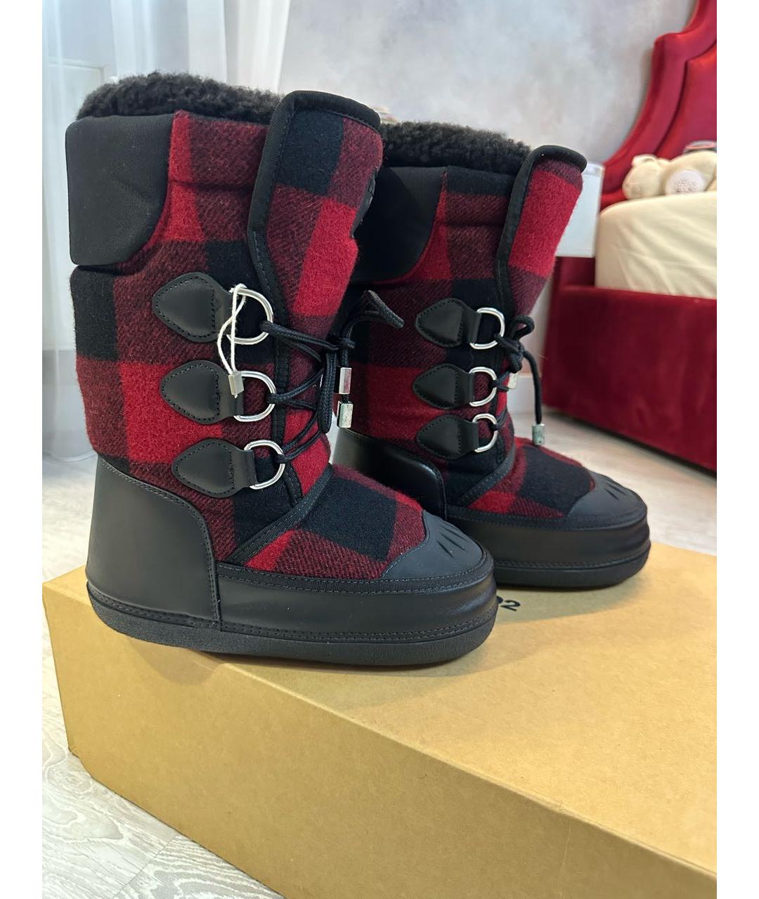 DSQUARED2 Красные текстильные сапоги, фото 4