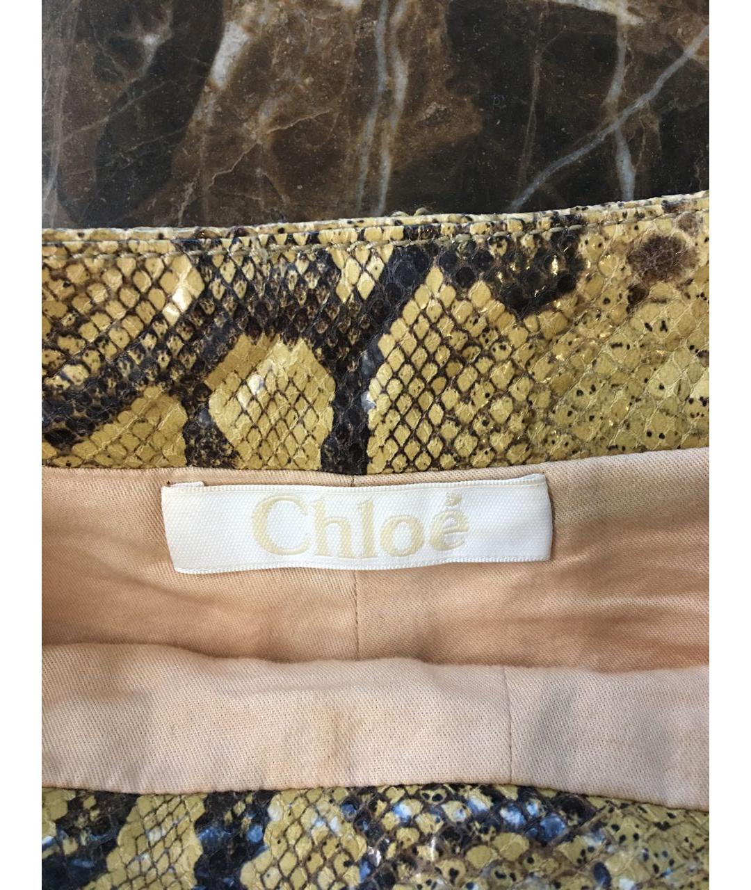 CHLOE Бежевые кожаные шорты, фото 3