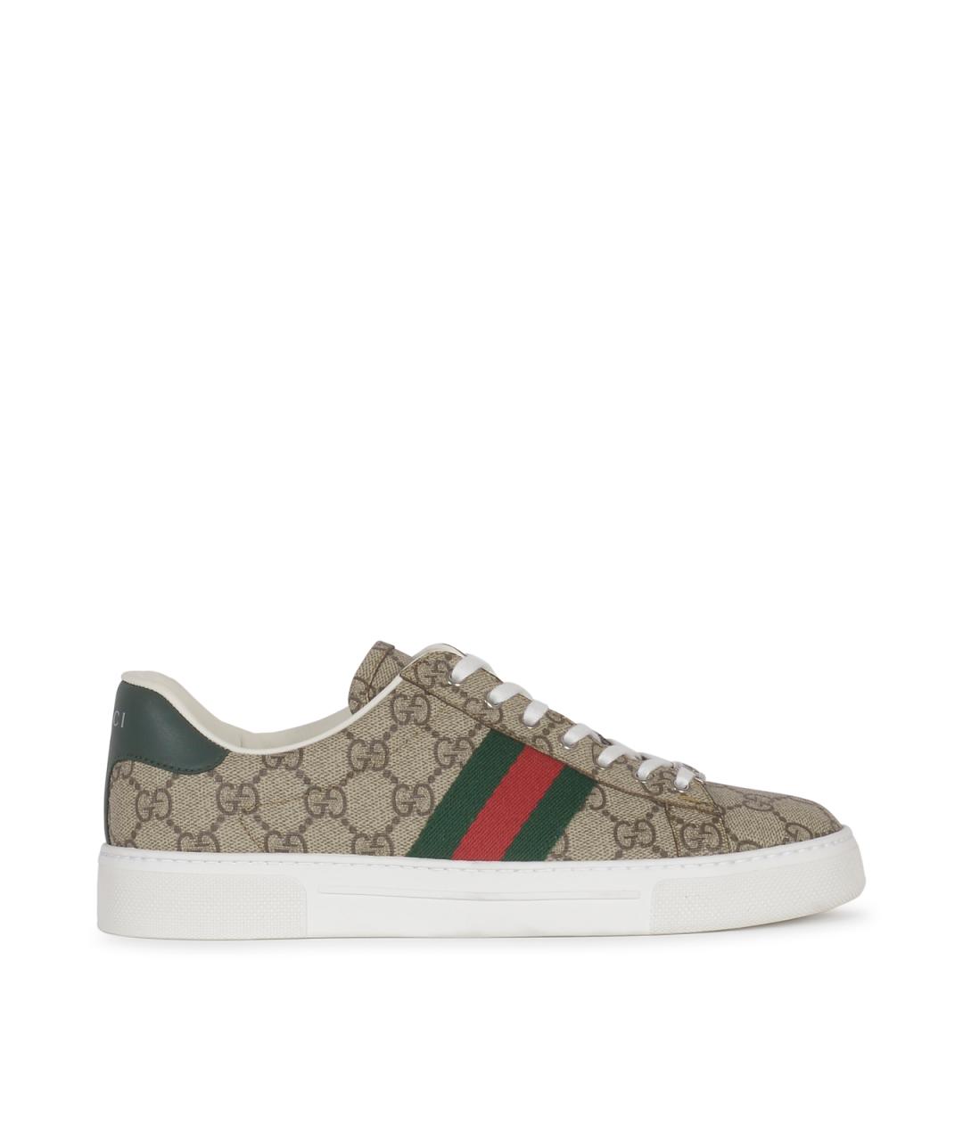 GUCCI Бежевые кеды, фото 1