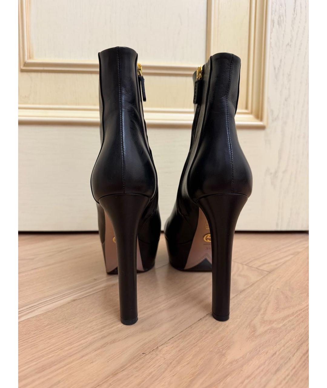 GUCCI Черные кожаные полусапоги, фото 4