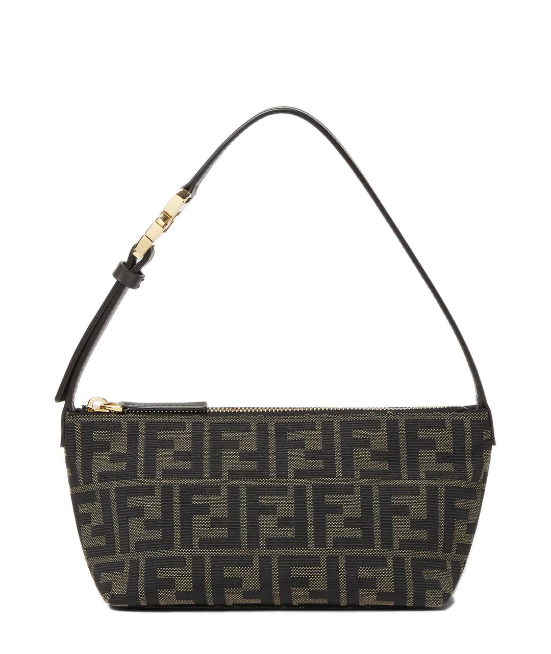 FENDI Коричневая тканевая сумка через плечо, фото 1