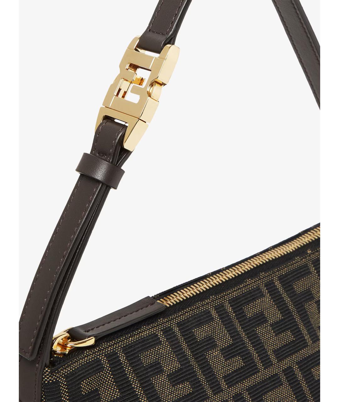 FENDI Коричневая тканевая сумка через плечо, фото 5