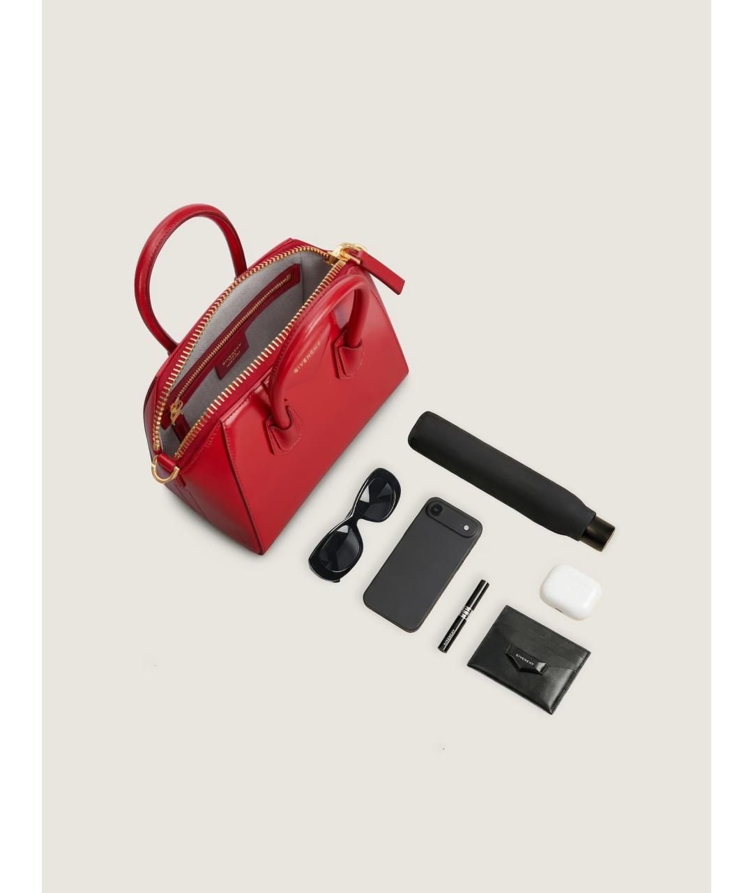 GIVENCHY Красная кожаная сумка тоут, фото 5