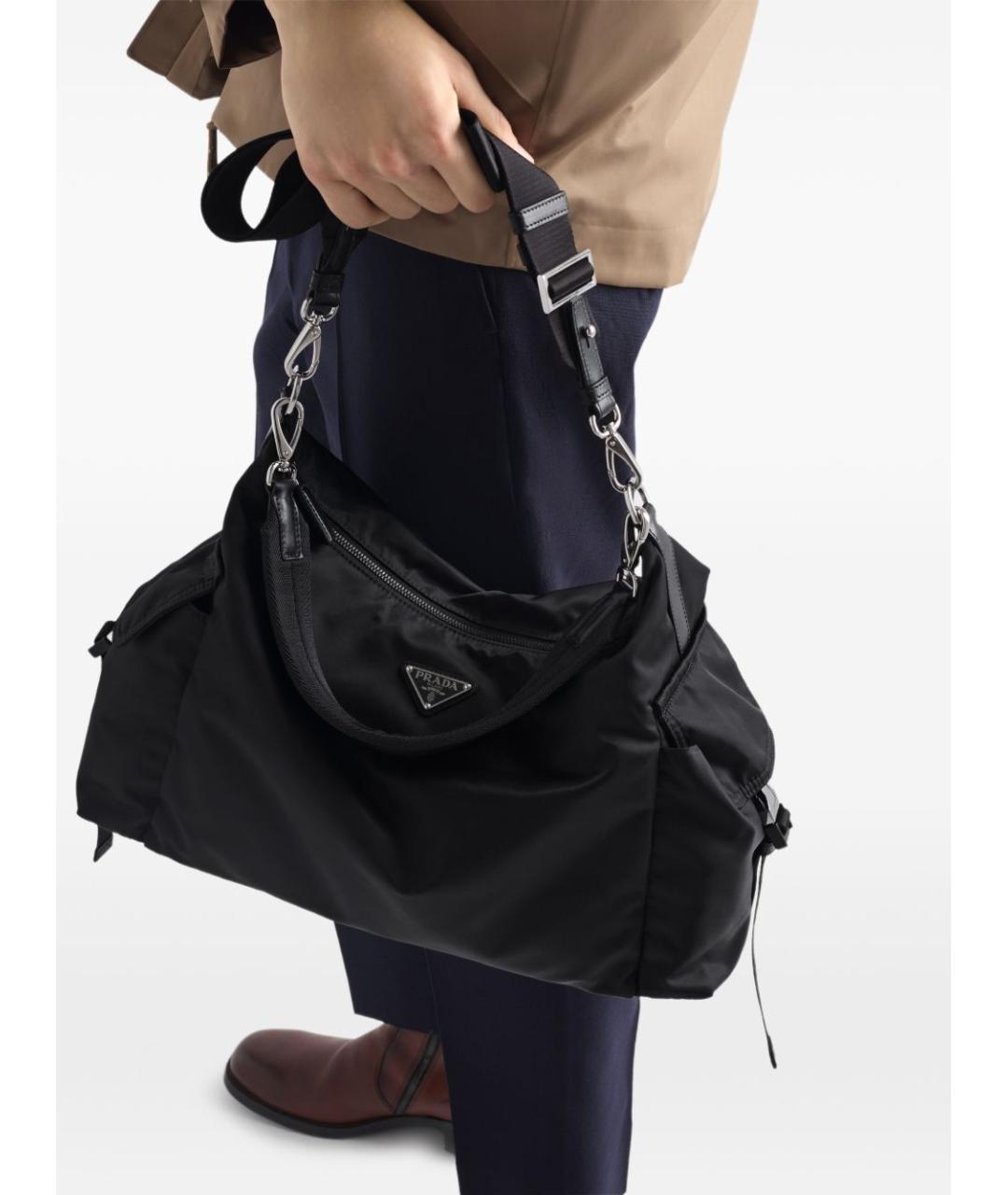 PRADA Черная нейлоновая сумка на плечо, фото 4