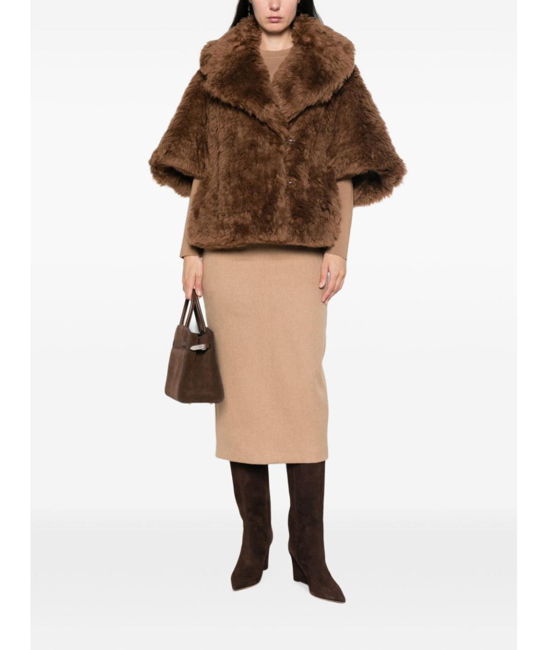 MAX MARA Коричневое шерстяное пальто, фото 4