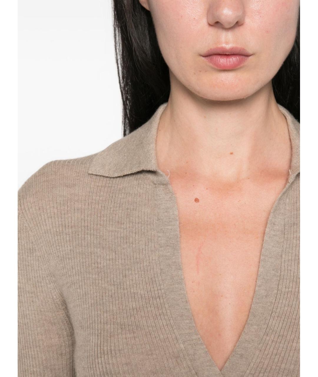 MAX MARA Бежевый кашемировый джемпер / свитер, фото 3