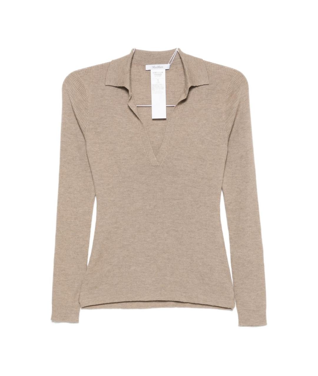MAX MARA Бежевый кашемировый джемпер / свитер, фото 1