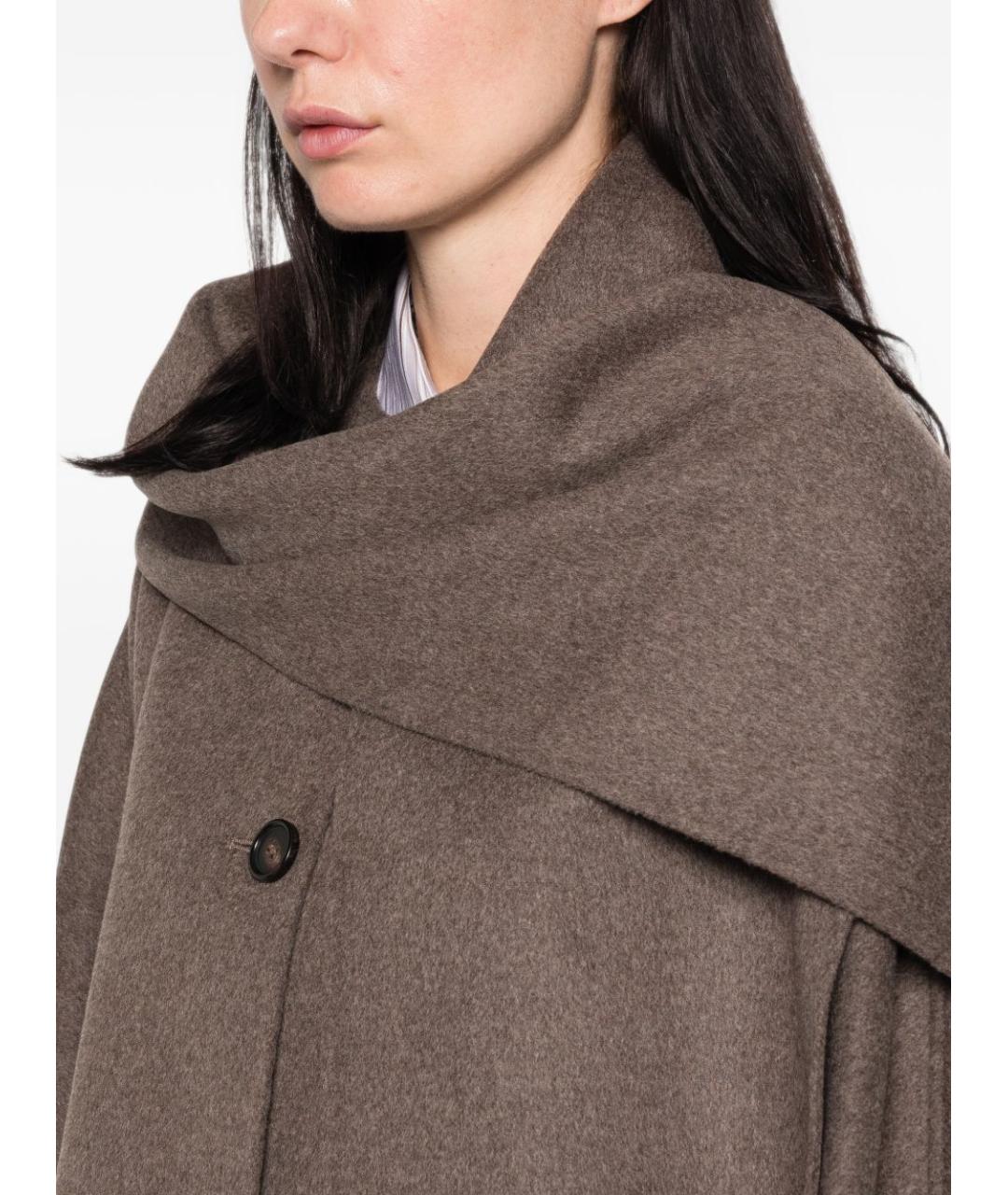'S MAX MARA Коричневое шерстяное пальто, фото 4