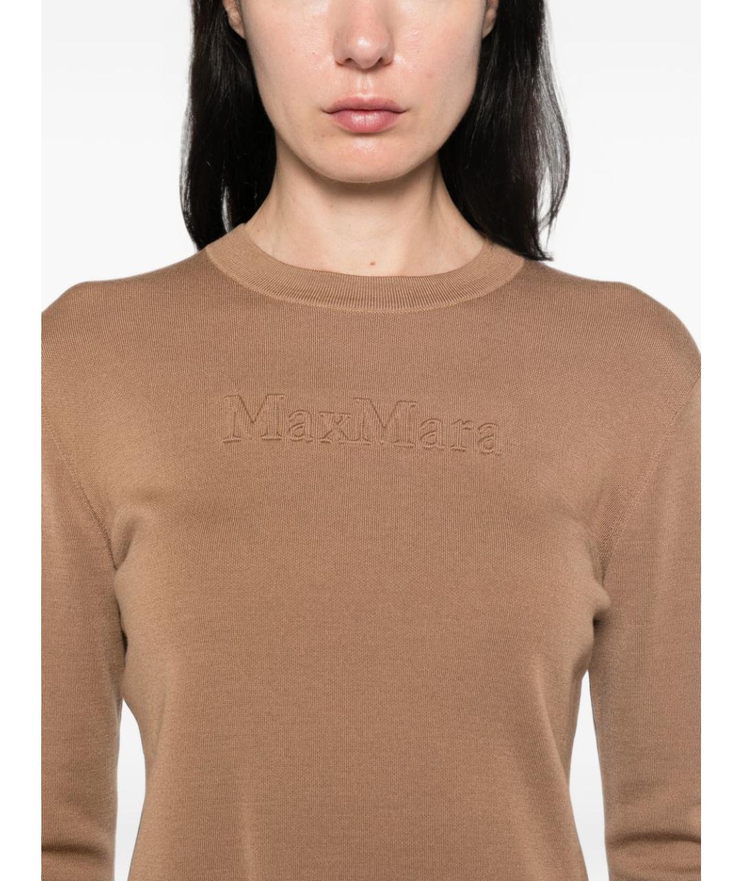 MAX MARA Бежевый шерстяной джемпер / свитер, фото 5