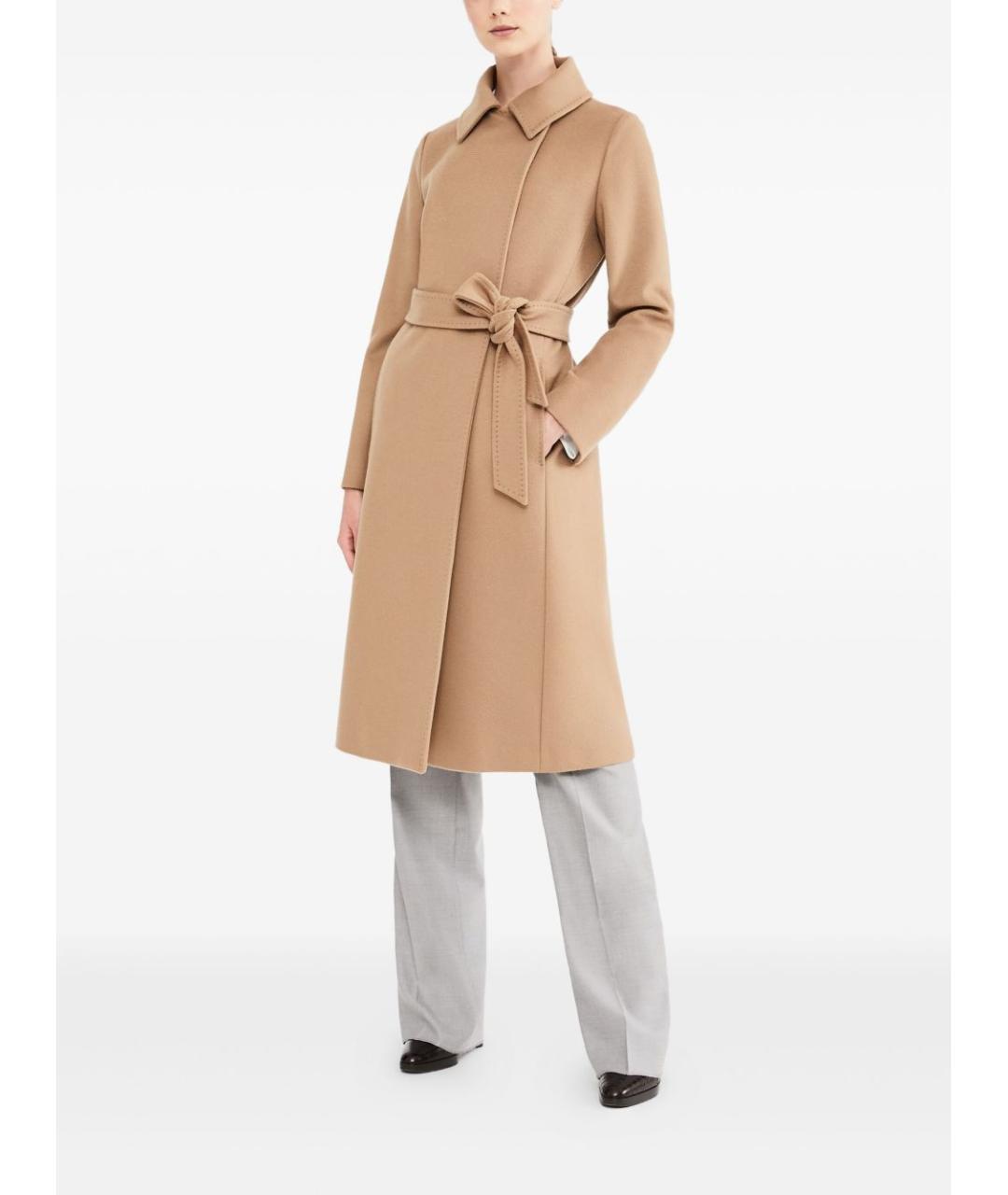 MAX MARA Бежевое шерстяное пальто, фото 4