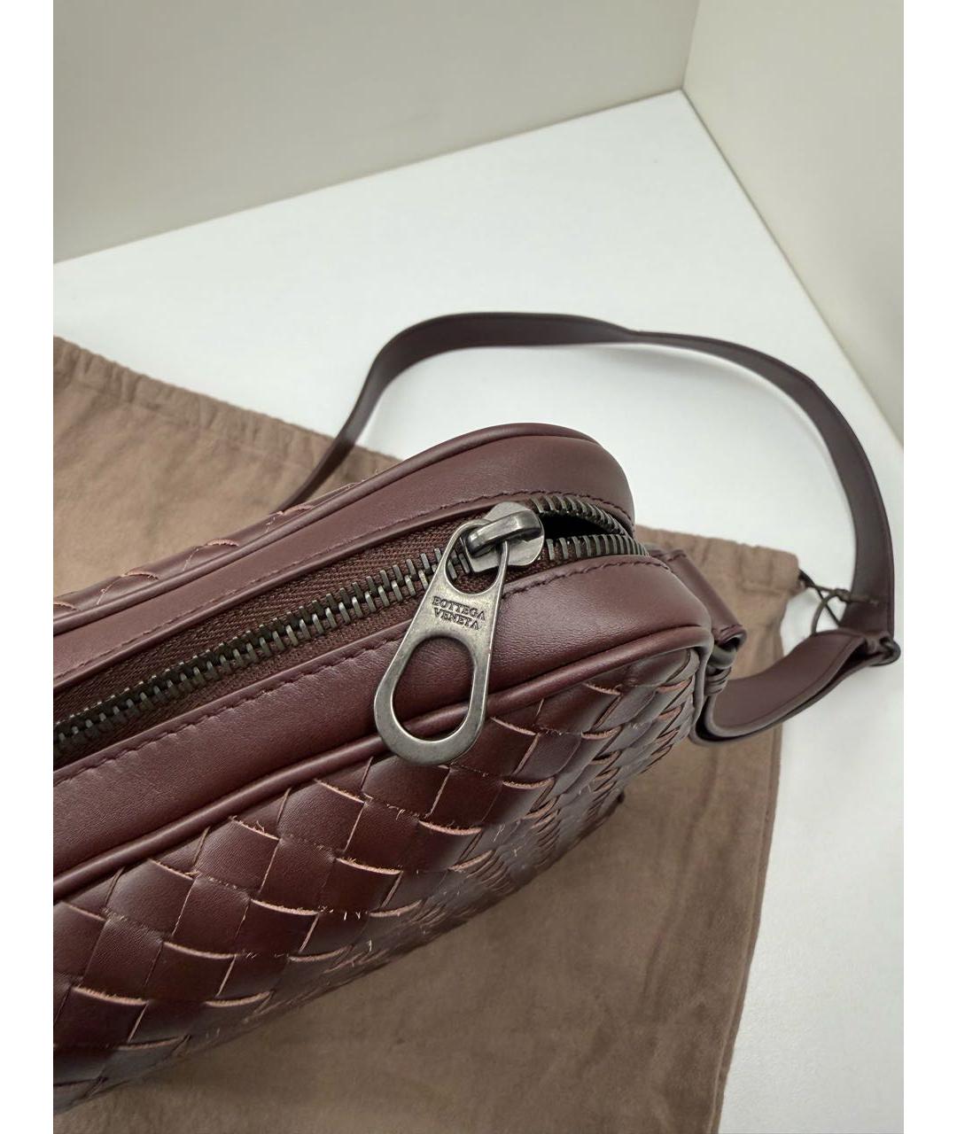 BOTTEGA VENETA Коричневая кожаная сумка на плечо, фото 4