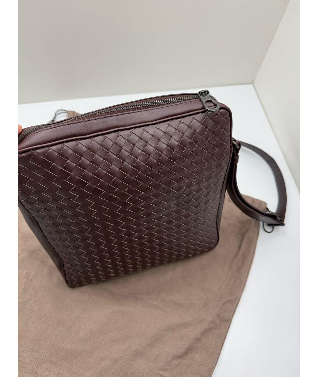 BOTTEGA VENETA Коричневая кожаная сумка на плечо, фото 3