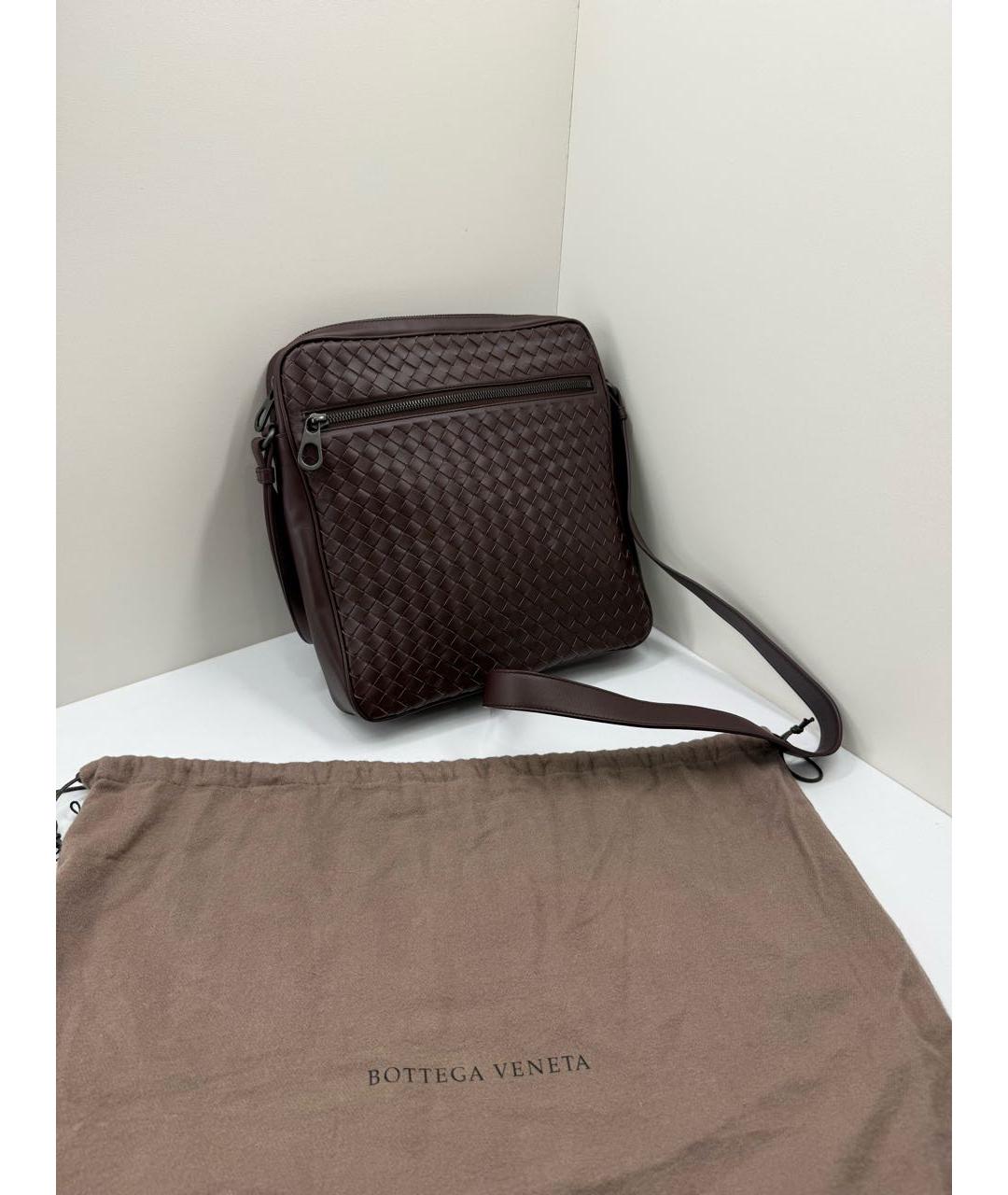BOTTEGA VENETA Коричневая кожаная сумка на плечо, фото 9