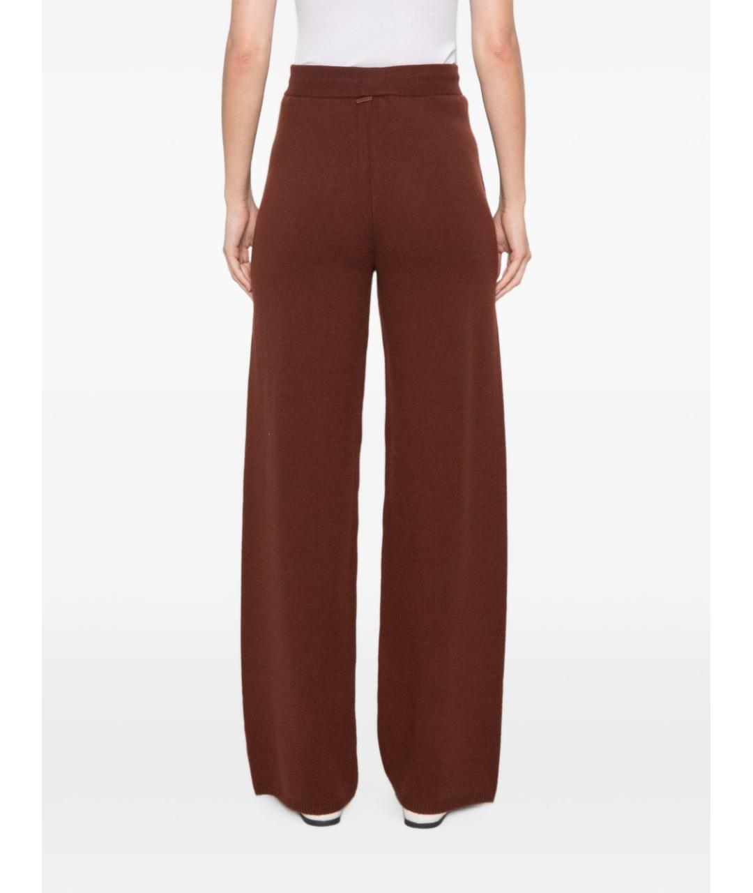 MAX MARA Коричневые шерстяные брюки широкие, фото 4