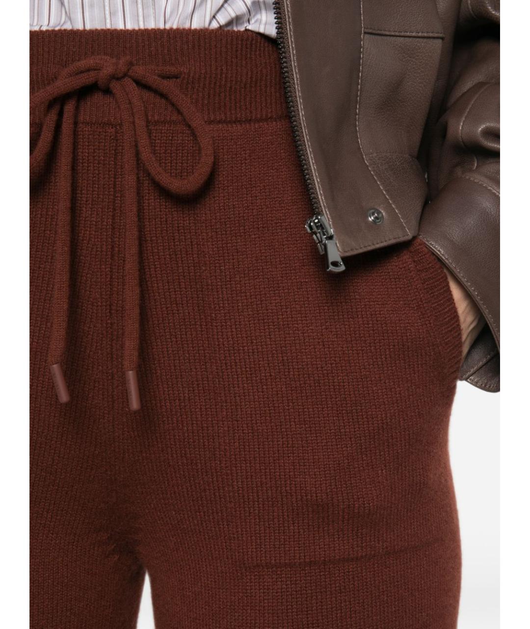 MAX MARA Коричневые шерстяные брюки широкие, фото 3