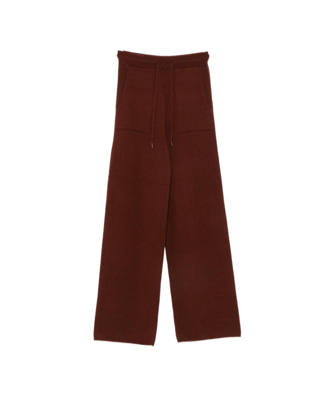 MAX MARA Коричневые шерстяные брюки широкие, фото 1