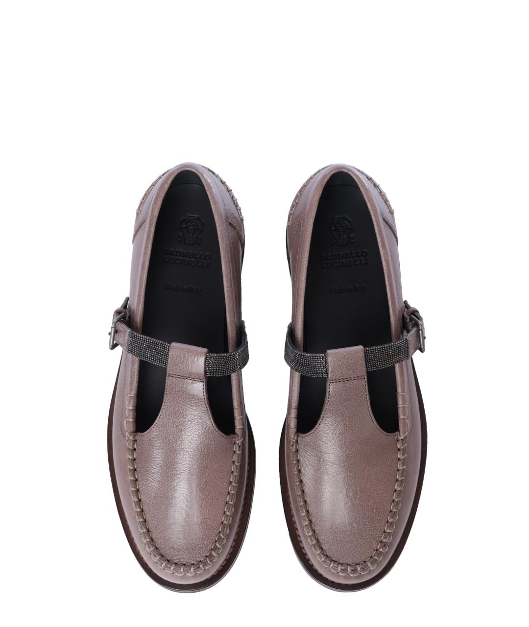 BRUNELLO CUCINELLI Коричневые кожаные лоферы, фото 3